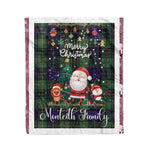 Personalized Gift Tartan Plaid Blanket Clan Monteith Modern With Funny Santa Snowman Reindeer Merry Christmas Fleece Blanket, Home Living Room, Plaid Blanket, Tartan Blanket, Scottish Blanket, Buffalo fleece blanket, Christmas Blanket