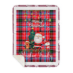 Personalized Gift Tartan Plaid Blanket Clan Straiton With Funny Santa Snowman Reindeer Merry Christmas Gift Sherpa Blanket, blue plaid sherpa blanket,blue tartan sherpa blanket,Buchan,buffalo plaid sherpa blanket,christmas sherpa blanket,Christmas Throw Blanket