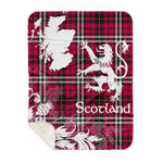 Scotstee Shop - Tartan Blanket Thistle and Lion Scottish Clan Little Plaid Blanket - Sherpa Blanket