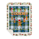 Personalized Gift Tartan Plaid Blanket Clan Campbell Dress With Christmas Cookie Baking Crew Christmas Gift Sherpa Blanket, tartan sherpa blanket,buffalo plaid sherpa blanket,christmas sherpa blanket,Christmas Throw Blanket,green plaid sherpa blanket,green sherpa blanket