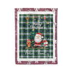 Personalized Gift Tartan Plaid Blanket Clan Forbes Dress With Funny Santa Snowman Reindeer Merry Christmas Fleece Blanket, Home Living Room, Plaid Blanket, Tartan Blanket, Scottish Blanket, Buffalo fleece blanket, Christmas Blanket