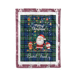 Personalized Gift Tartan Plaid Blanket Clan Baird Ancient With Funny Santa Snowman Reindeer Merry Christmas Fleece Blanket, Home Living Room, Plaid Blanket, Tartan Blanket, Scottish Blanket, Buffalo fleece blanket, Christmas Blanket