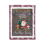 Personalized Gift Tartan Plaid Blanket Clan MacIntyre Ancient With Funny Santa Snowman Reindeer Merry Christmas Fleece Blanket, Home Living Room, Plaid Blanket, Tartan Blanket, Scottish Blanket, Buffalo fleece blanket, Christmas Blanket