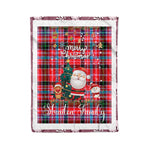 Personalized Gift Tartan Plaid Blanket Clan Straiton With Funny Santa Snowman Reindeer Merry Christmas Fleece Blanket, Home Living Room, Plaid Blanket, Tartan Blanket, Scottish Blanket, Buffalo fleece blanket, Christmas Blanket