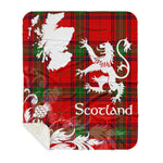 Sherpa Blanket - Tartan Blanket Thistle and Lion Scottish Clan Seton Plaid Blanket, plaid sherpa blanket queen,purple sherpa blanket,queen sherpa blanket,queen size sherpa blanket,red sherpa blanket,scottish tartan blankets,sherpa blanket,sherpa christmas blanket
