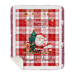 Personalized Gift Tartan Plaid Blanket Clan Maxwell Plaid With Funny Santa Snowman Reindeer Merry Christmas Gift Sherpa Blanket, blue plaid sherpa blanket,blue tartan sherpa blanket,Buchan,buffalo plaid sherpa blanket,christmas sherpa blanket,Christmas Throw Blanket