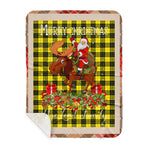 Personalized Gift Plaid Tartan Blanket Clan MacLeod of Lewis Modern With Moose Lover Xmas Gift Santa Riding Plaid Christmas Sherpa Blanket
