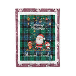 Personalized Gift Tartan Plaid Blanket Clan Stewart Old Ancient With Funny Santa Snowman Reindeer Merry Christmas Fleece Blanket, Home Living Room, Plaid Blanket, Tartan Blanket, Scottish Blanket, Buffalo fleece blanket, Christmas Blanket