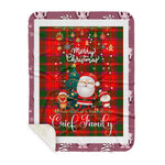 Personalized Gift Tartan Plaid Blanket Clan Crief With Funny Santa Snowman Reindeer Merry Christmas Gift Sherpa Blanket, blue plaid sherpa blanket,blue tartan sherpa blanket,Buchan,buffalo plaid sherpa blanket,christmas sherpa blanket,Christmas Throw Blanket