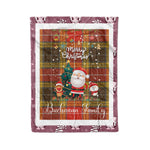 Personalized Gift Tartan Plaid Blanket Clan Buchanan Old Set Weathered With Funny Santa Snowman Reindeer Merry Christmas Fleece Blanket, Home Living Room, Plaid Blanket, Tartan Blanket, Scottish Blanket, Buffalo fleece blanket, Christmas Blanket