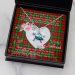 Sea Turtle Necklace Gift for My Beautiful Girlfriend Valentines Necklace Clan Auchinleck Tartan Blue Turtle Necklace