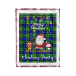 Personalized Gift Tartan Plaid Blanket Clan Armstrong With Funny Santa Snowman Reindeer Merry Christmas Fleece Blanket, Home Living Room, Plaid Blanket, Tartan Blanket, Scottish Blanket, Buffalo fleece blanket, Christmas Blanket
