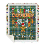 Personalized Gift Tartan Plaid Blanket Clan Scott Green Ancient With Christmas Cookie Baking Crew Christmas Gift Sherpa Blanket, tartan sherpa blanket,buffalo plaid sherpa blanket,christmas sherpa blanket,Christmas Throw Blanket,green plaid sherpa blanket,green sherpa blanket