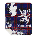 Sherpa Blanket - Tartan Blanket Thistle and Lion Scottish Clan Wedderburn Plaid Blanket, plaid sherpa blanket queen,purple sherpa blanket,queen sherpa blanket,queen size sherpa blanket,red sherpa blanket,scottish tartan blankets,sherpa blanket,sherpa christmas blanket