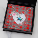 Sea Turtle Necklace Gift for My Beautiful Girlfriend Valentines Necklace Clan Moubray Tartan Blue Turtle Necklace