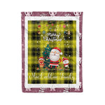 Personalized Gift Tartan Plaid Blanket Clan MacLachlan Yellow With Funny Santa Snowman Reindeer Merry Christmas Fleece Blanket, Home Living Room, Plaid Blanket, Tartan Blanket, Scottish Blanket, Buffalo fleece blanket, Christmas Blanket