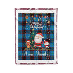 Personalized Gift Tartan Plaid Blanket Clan Home Ancient With Funny Santa Snowman Reindeer Merry Christmas Fleece Blanket, Christmas Blanket, Plaid Blanket, Tartan Blanket,Scottish Blanket