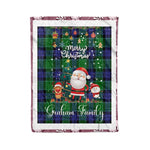 Personalized Gift Tartan Plaid Blanket Clan Graham Of Menteith Modern With Funny Santa Snowman Reindeer Merry Christmas Fleece Blanket, Christmas Blanket, Plaid Blanket, Tartan Blanket,Scottish Blanket