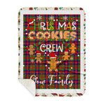 Personalized Gift Tartan Plaid Blanket Clan Gow With Christmas Cookie Baking Crew Christmas Gift Sherpa Blanket, tartan sherpa blanket,buffalo plaid sherpa blanket,christmas sherpa blanket,Christmas Throw Blanket,green plaid sherpa blanket,green sherpa blanket
