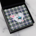 Sea Turtle Necklace Gift for My Beautiful Girlfriend Valentines Necklace Clan Meldrum Gordon Tartan Blue Turtle Necklace