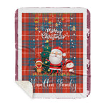 Personalized Gift Tartan Plaid Blanket Clan Hamilton Ancient With Funny Santa Snowman Reindeer Merry Christmas Gift Sherpa Blanket, blue plaid sherpa blanket,blue tartan sherpa blanket,Buchan,buffalo plaid sherpa blanket,christmas sherpa blanket,Christmas Throw Blanket