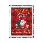 Personalized Gift Tartan Plaid Blanket Clan MacNab With Funny Santa Snowman Reindeer Merry Christmas Fleece Blanket, Home Living Room, Plaid Blanket, Tartan Blanket, Scottish Blanket, Buffalo fleece blanket, Christmas Blanket