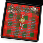 To My Beautiful Soulmate Sunflower Necklace In Your Eyes I Have Found My Home Clan Cameron Modern Tartan Jewelry For Girlfriend, Tartan Sunflower Pendant Necklace, Scottish Tartan Jewelry, valentine necklace, necklace girlfriend, necklace for wife, cute necklaces for girlfriend, jewelry for girlfriend, to my soulmate necklace, to my future wife necklace