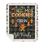 Personalized Gift Tartan Plaid Blanket Clan Lyle With Christmas Cookie Baking Crew Christmas Gift Sherpa Blanket, tartan sherpa blanket,buffalo plaid sherpa blanket,christmas sherpa blanket,Christmas Throw Blanket,green plaid sherpa blanket,green sherpa blanket