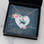 Sea Turtle Necklace Gift for My Beautiful Girlfriend Valentines Necklace Clan Sandilands Tartan Blue Turtle Necklace