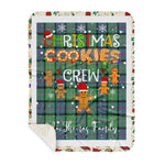 Personalized Gift Tartan Plaid Blanket Clan MacThomas Ancient With Christmas Cookie Baking Crew Christmas Gift Sherpa Blanket, tartan sherpa blanket,buffalo plaid sherpa blanket,christmas sherpa blanket,Christmas Throw Blanket,green plaid sherpa blanket,green sherpa blanket