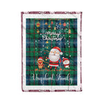 Personalized Gift Tartan Plaid Blanket Clan Urquhart Ancient With Funny Santa Snowman Reindeer Merry Christmas Fleece Blanket, Home Living Room, Plaid Blanket, Tartan Blanket, Scottish Blanket, Buffalo fleece blanket, Christmas Blanket
