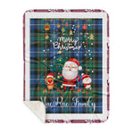 Personalized Gift Tartan Plaid Blanket Clan MacRae Hunting Ancient With Funny Santa Snowman Reindeer Merry Christmas Gift Sherpa Blanket, blue plaid sherpa blanket,blue tartan sherpa blanket,Buchan,buffalo plaid sherpa blanket,christmas sherpa blanket,Christmas Throw Blanket