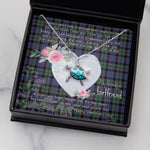 Sea Turtle Necklace Gift for My Beautiful Girlfriend Valentines Necklace Clan Fletcher Modern Tartan Blue Turtle Necklace
