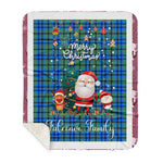 Personalized Gift Tartan Plaid Blanket Clan Falconer With Funny Santa Snowman Reindeer Merry Christmas Gift Sherpa Blanket, blue plaid sherpa blanket,blue tartan sherpa blanket,Buchan,buffalo plaid sherpa blanket,christmas sherpa blanket,Christmas Throw Blanket