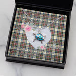 Sea Turtle Necklace Gift for My Beautiful Girlfriend Valentines Necklace Clan Stewart Dress Ancient Tartan Blue Turtle Necklace