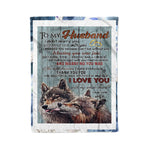 Scotstee Shop - Personalized Gift Letter To My Husband Gift Wolf Couple New Home Gift For Him Fleece Blanket