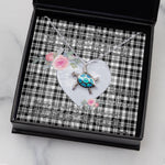 Sea Turtle Necklace Gift for My Beautiful Girlfriend Valentines Necklace Clan Scott Black White Modern Tartan Blue Turtle Necklace