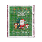 Personalized Gift Tartan Plaid Blanket Clan Currie With Funny Santa Snowman Reindeer Merry Christmas Fleece Blanket, Home Living Room, Plaid Blanket, Tartan Blanket, Scottish Blanket, Buffalo fleece blanket, Christmas Blanket