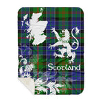 Sherpa Blanket - Tartan Blanket Thistle and Lion Scottish Clan Paterson Plaid Blanket, plaid sherpa blanket queen,purple sherpa blanket,queen sherpa blanket,queen size sherpa blanket,red sherpa blanket,scottish tartan blankets,sherpa blanket,sherpa christmas blanket