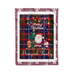 Personalized Gift Tartan Plaid Blanket Clan Pennycook With Funny Santa Snowman Reindeer Merry Christmas Fleece Blanket, Home Living Room, Plaid Blanket, Tartan Blanket, Scottish Blanket, Buffalo fleece blanket, Christmas Blanket