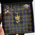 To My Beautiful Soulmate Sunflower Necklace In Your Eyes I Have Found My Home Clan Clelland Tartan Jewelry For Girlfriend