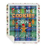 Personalized Gift Tartan Plaid Blanket Clan Sutherland Ancient With Christmas Cookie Baking Crew Christmas Gift Sherpa Blanket, tartan sherpa blanket,buffalo plaid sherpa blanket,christmas sherpa blanket,Christmas Throw Blanket,green plaid sherpa blanket,green sherpa blanket