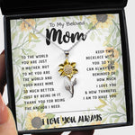 Sunflower Pendant Necklace - To My Mom - You Are The World Mother's Day Necklace