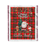 Personalized Gift Tartan Plaid Blanket Clan Butter With Funny Santa Snowman Reindeer Merry Christmas Fleece Blanket, Home Living Room, Plaid Blanket, Tartan Blanket, Scottish Blanket, Buffalo fleece blanket, Christmas Blanket