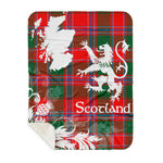 Sherpa Blanket - Tartan Blanket Thistle and Lion Scottish Clan Dalzell Plaid Blanket, plaid sherpa blanket queen,purple sherpa blanket,queen sherpa blanket,queen size sherpa blanket,red sherpa blanket,scottish tartan blankets,sherpa blanket,sherpa christmas blanket