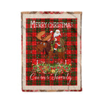 Personalized Gift Plaid Tartan Blanket Clan Cairns With Moose Lover Xmas Gift Santa Riding Christmas Fleece Blanket