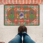 Scotstee Shop - Doormat - Welcome Mat Scottish Clan Badge Bruce Ancient Tartan Door Mat, Plaid Doormat With Thistle and Two Lion Scottish