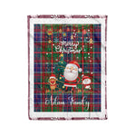 Personalized Gift Tartan Plaid Blanket Clan Adam Ancient With Funny Santa Snowman Reindeer Merry Christmas Fleece Blanket, Home Living Room, Plaid Blanket, Tartan Blanket, Scottish Blanket, Buffalo fleece blanket, Christmas Blanket