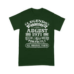 Vintage Born In August 1971 Man Myth Legend 49 Years Old Birthday Shirt mens vintage 1971 t shirt - Scotstee Shop