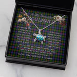 Sea Turtle Necklace To My Beautiful Soulmate Necklace In Your Eyes I Have Found My Home Clan Murray of Atholl Modern Tartan Blue Turtle Necklace